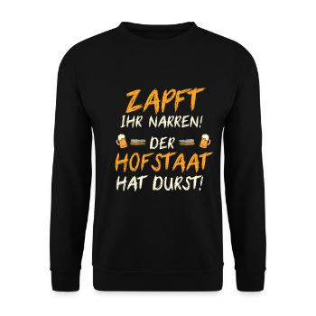 Tape son imbécile roi tireur bière bière - Sweat-shirt Unisexe - noir - Devant - Alina (178cm) & Michal (187cm)
