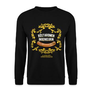 Grill T Shirt Röstaromeningenieurin - Unisex Pullover - Schwarz - Vorne - Alina (178cm) & Michal (187cm)