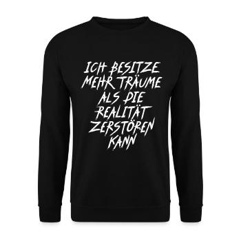 TRÄUME nicht die Realität - Unisex Pullover - Schwarz - Vorne - Alina (178cm) & Michal (187cm)