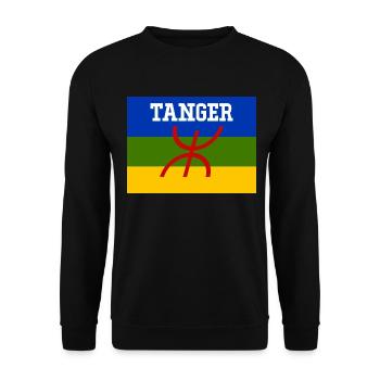 Drapeau Amazigh Ville de Tanger - Sweat-shirt Unisexe - noir - Devant - Alina (178cm) & Michal (187cm)