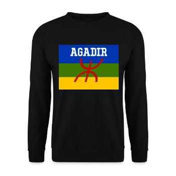 Drapeau Amazigh Ville d'Agadir - Sweat-shirt Unisexe - noir - Devant - Alina (178cm) & Michal (187cm)