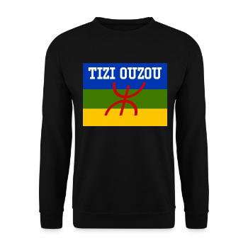 Drapeau Berbère Ville de Tizi Ouzou - Sweat-shirt Unisexe - noir - Devant - Alina (178cm) & Michal (187cm)