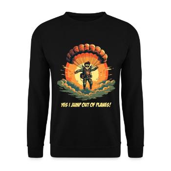 Adrenaline rush in the sky - skydiving Sky - Unisex Sweatshirt - black - Front - Alina (178cm) & Michal (187cm)
