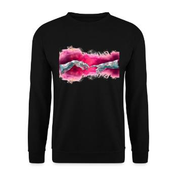 Moderne Kunst Michelangelo - Unisex Pullover - Schwarz - Vorne - Alina (178cm) & Michal (187cm)