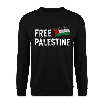 Free Palestine - Unisex Sweatshirt - black - Front - Alina (178cm) & Michal (187cm)