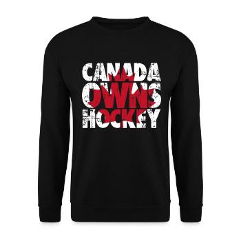 Canada Owns Hockey - Unisex Sweatshirt - black - Front - Alina (178cm) & Michal (187cm)