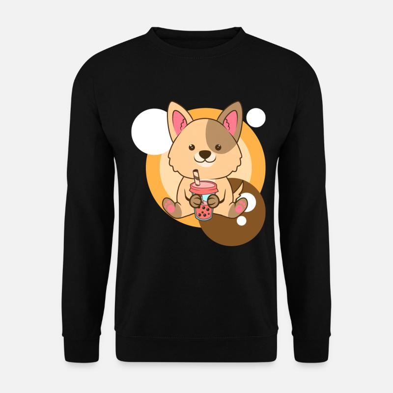 Hund und Bubble Tea - Unisex Pullover - Schwarz