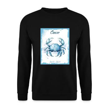 Zodiac Signs in Watercolor: Cancer the Crab - Unisex Sweatshirt - black - Front - Alina (178cm) & Michal (187cm)