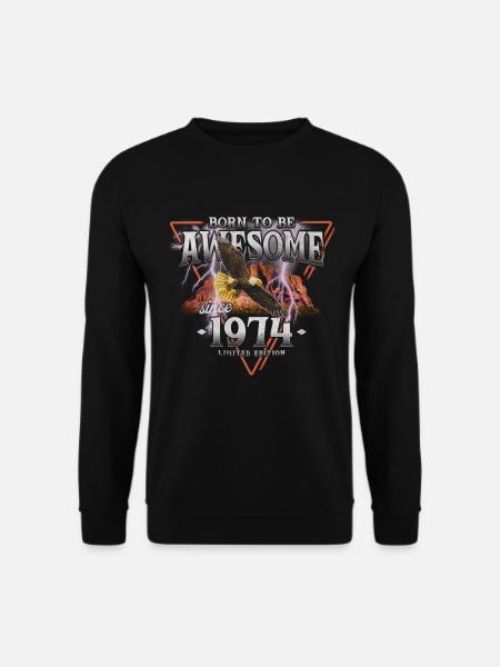 1974 Jahrgang geboren Vintage Geburtstag Geschenk - Unisex Pullover - Schwarz