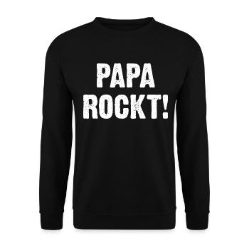 Papa Rockt - Unisex Pullover - Schwarz - Vorne - Alina (178cm) & Michal (187cm)