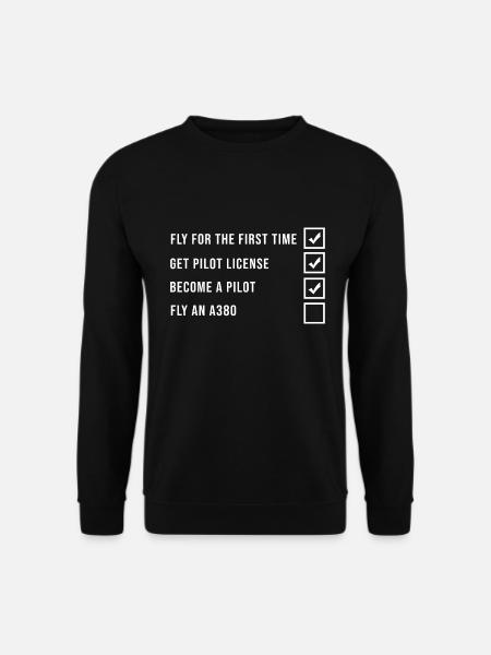 Piloten Karriere Checkliste Piloten Geschenkidee - Unisex Pullover - Schwarz
