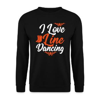 Line Dance Shirt I Love Line Dancing Gift Tee - Unisex Sweatshirt - black - Front - Alina (178cm) & Michal (187cm)