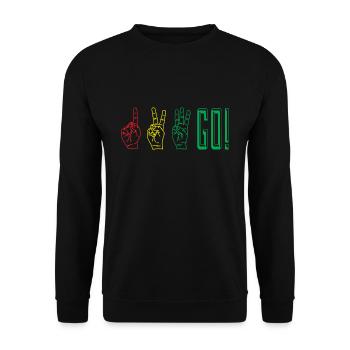 1-2-3- Go! Trendy gifts for men and women - Unisex Sweatshirt - black - Front - Alina (178cm) & Michal (187cm)