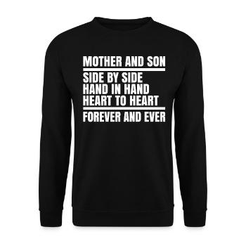 Fils maman enfant beau-fils fils adoptif cadeau - Sweat-shirt Unisexe - noir - Devant - Alina (178cm) & Michal (187cm)