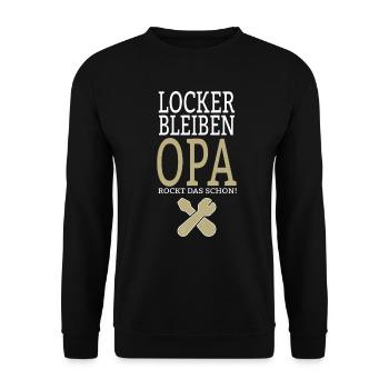 Handwerker Opa Papa Vater Geschenk Vatertag - Unisex Pullover - Schwarz - Vorne - Alina (178cm) & Michal (187cm)