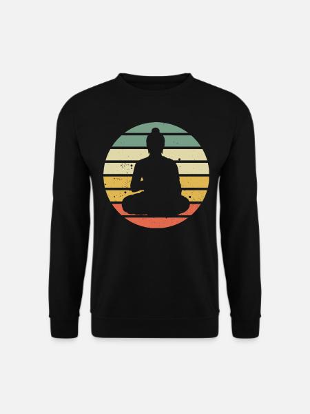 Vintage Buddha Buddhismus Yoga Meditationsgeschenk - Unisex Pullover - Schwarz