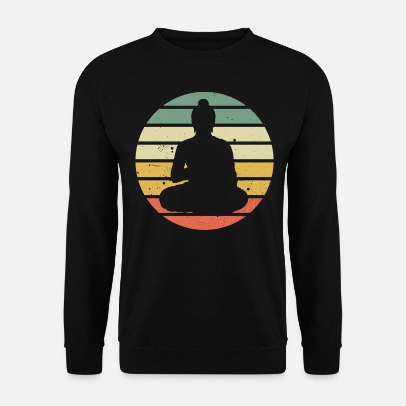 Vintage Buddha Buddhismus Yoga Meditationsgeschenk - Unisex Pullover - Schwarz