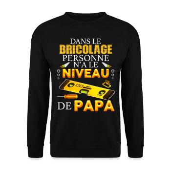 Bricoleur avoir le niveau de papa humour bricoler - Sweat-shirt Unisexe - noir - Devant - Alina (178cm) & Michal (187cm)