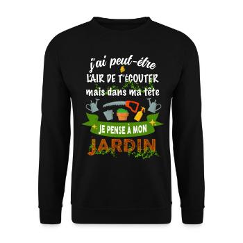 Jardin humour pour notre Jardinier préféré - Sweat-shirt Unisexe - noir - Devant - Alina (178cm) & Michal (187cm)