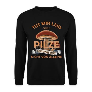Pilze Pilzsammler Mykologe Steinpilz Pfifferling - Unisex Pullover - Schwarz - Vorne - Alina (178cm) & Michal (187cm)