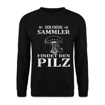 Pilze Pilzsammler Mykologe Pfifferling Steinpilz - Unisex Pullover - Schwarz - Vorne - Alina (178cm) & Michal (187cm)