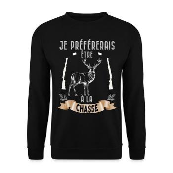 Etre A La Chasse Humour Chasseur - Sweat-shirt Unisexe - noir - Devant - Alina (178cm) & Michal (187cm)