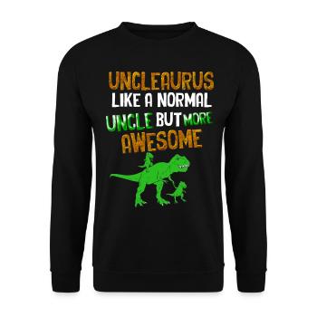 Unclesaurus Like A normal Uncle But More Awesome - Unisex Sweatshirt - black - Front - Alina (178cm) & Michal (187cm)