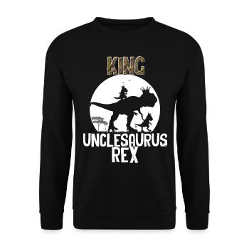 King Unclesaurus Rex Gift For Uncle - Unisex Sweatshirt - black - Front - Alina (178cm) & Michal (187cm)