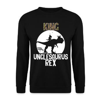 King Unclesaurus Uncle Funny Gift For Uncle - Unisex Sweatshirt - black - Front - Alina (178cm) & Michal (187cm)