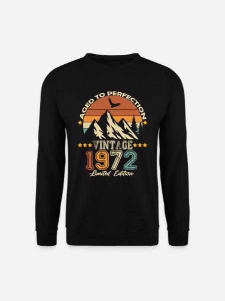 1972 Jahrgang Vintage Retro Geburtstag Geschenk - Unisex Pullover - Schwarz