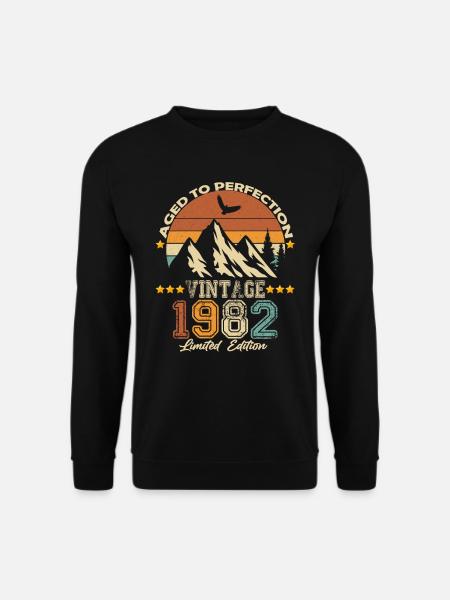 1982 Jahrgang Vintage Retro Geburtstag Geschenk - Unisex Pullover - Schwarz