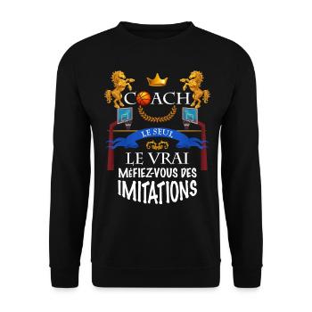 Coach basket entraîneur basket-ball cadeau homme - Sweat-shirt Unisexe - noir - Devant - Alina (178cm) & Michal (187cm)
