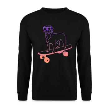 Skateboarder Skater Dog Skateboard - Unisex Sweatshirt - black - Front - Alina (178cm) & Michal (187cm)