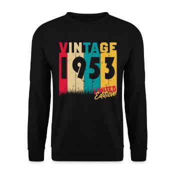 70 birthday 70 years born 1953 - Unisex Sweatshirt - black - Front - Alina (178cm) & Michal (187cm)