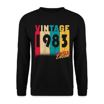 40 Anniversaire 40 Années Né 1983 - Sweat-shirt Unisexe - noir - Devant - Alina (178cm) & Michal (187cm)