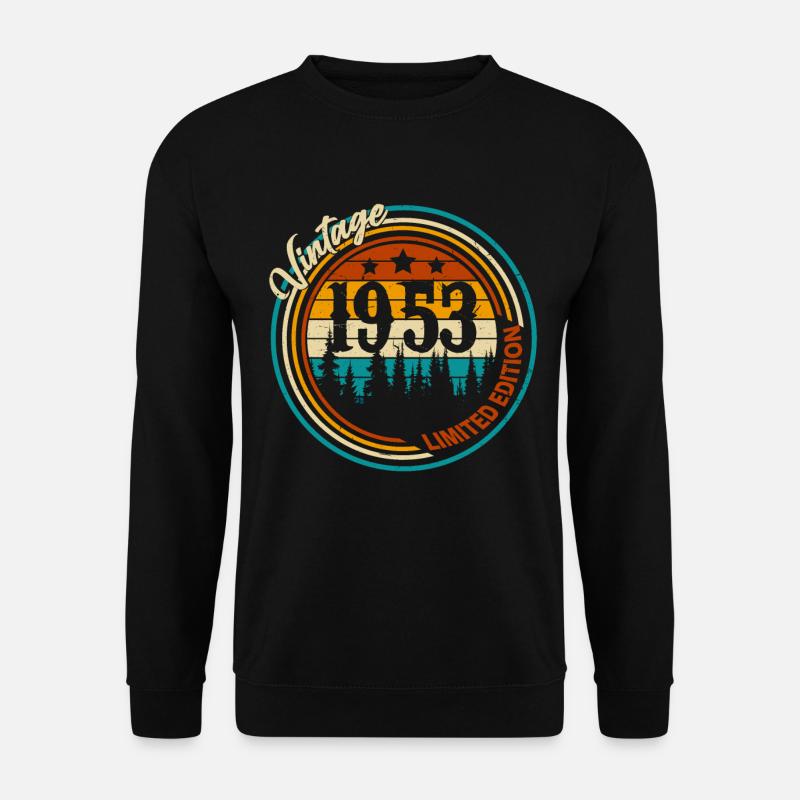 Jahrgang 1953 geboren Vintage Geburtstg Retro - Unisex Pullover - Schwarz