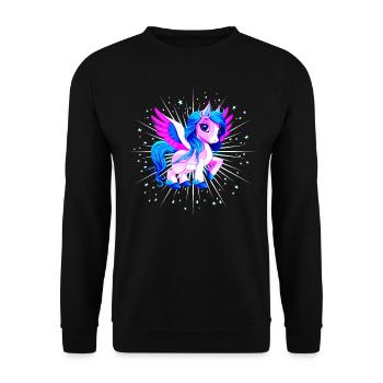 Unicorn Pink Pegasus - Unisex Sweatshirt - black - Front - Alina (178cm) & Michal (187cm)