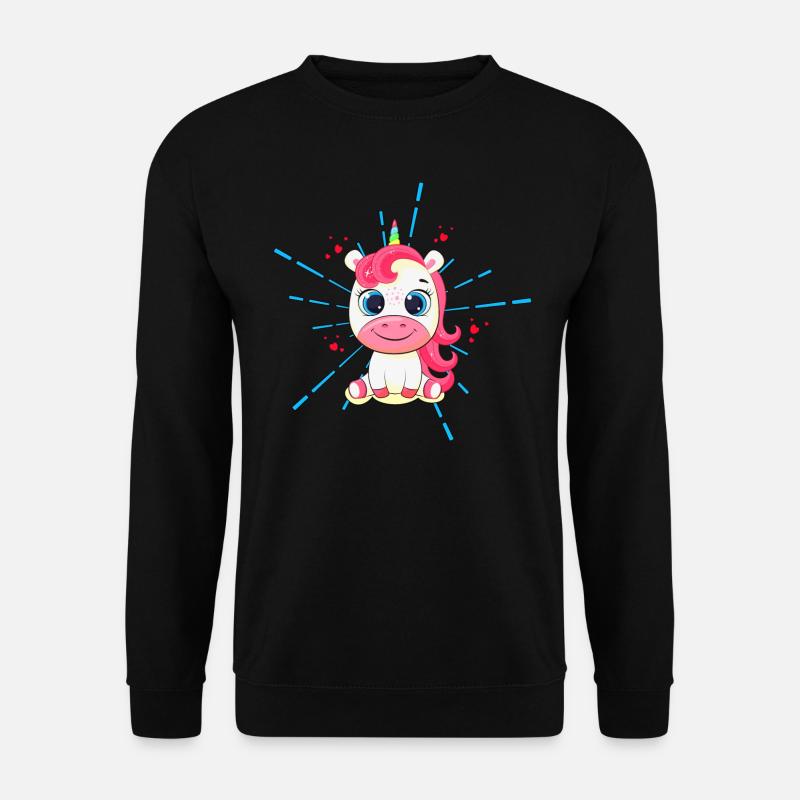 Einhorn rot - Unisex Pullover - Schwarz