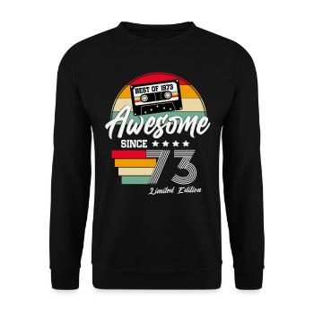 Original 1973 Vintage Cadeau d’anniversaire Rétro - Sweat-shirt Unisexe - noir - Devant - Alina (178cm) & Michal (187cm)