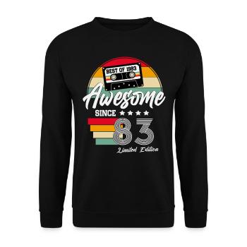 Original 1983 Vintage Cadeau d’anniversaire Rétro - Sweat-shirt Unisexe - noir - Devant - Alina (178cm) & Michal (187cm)