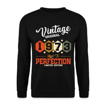 Vintage 1973 vintage anniversaire cadeau rétro - Sweat-shirt Unisexe - noir - Devant - Alina (178cm) & Michal (187cm)
