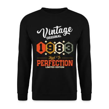 Vintage 1983 vintage anniversaire rétro cadeau - Sweat-shirt Unisexe - noir - Devant - Alina (178cm) & Michal (187cm)