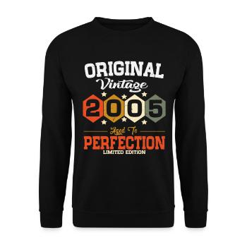 Original 2005 Vintage vintage retro anniversaire - Sweat-shirt Unisexe - noir - Devant - Alina (178cm) & Michal (187cm)