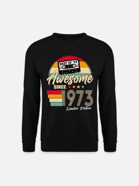 Jahrgang 1973 geboren Vintage Geburtstag Retro - Unisex Pullover - Schwarz
