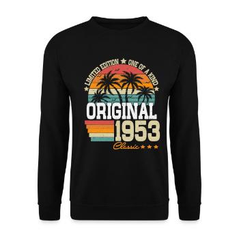 Vintage 1953 vintage cadeau d’anniversaire - Sweat-shirt Unisexe - noir - Devant - Alina (178cm) & Michal (187cm)