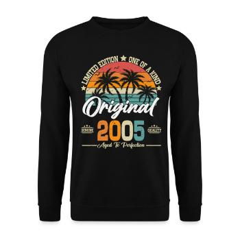 Original 2005 vintage vintage cadeau d’anniversaire - Sweat-shirt Unisexe - noir - Devant - Alina (178cm) & Michal (187cm)