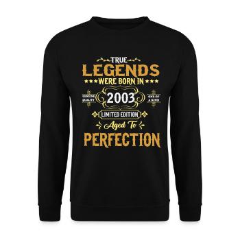 Les légendes sont nées en 2003 - Sweat-shirt Unisexe - noir - Devant - Alina (178cm) & Michal (187cm)