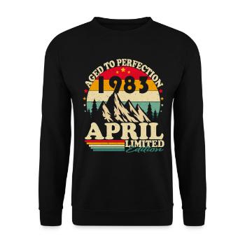 Avril 1983 Vintage vintage cadeau d’anniversaire - Sweat-shirt Unisexe - noir - Devant - Alina (178cm) & Michal (187cm)