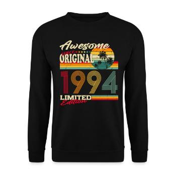 Original 1994 vintage vintage cadeau d’anniversaire - Sweat-shirt Unisexe - noir - Devant - Alina (178cm) & Michal (187cm)