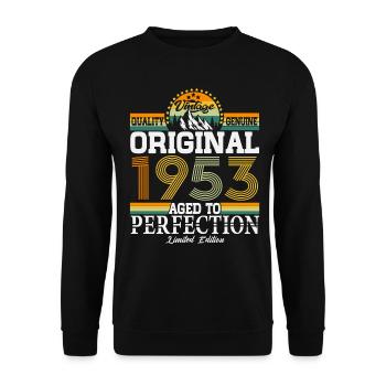 Original 1953 Vintage Cadeau d’anniversaire Rétro - Sweat-shirt Unisexe - noir - Devant - Alina (178cm) & Michal (187cm)